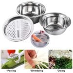 3-in-1 Stainless Steel Basin, Colander & Grater Set