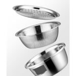 3-in-1 Stainless Steel Basin, Colander & Grater Set