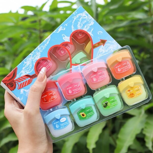 Mini Heart-Shaped Lip Balm Gift Set – 8 Flavors