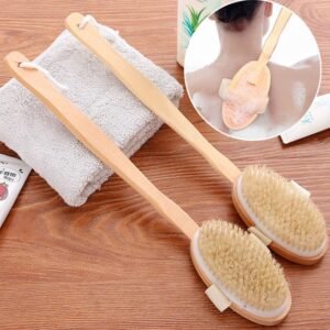 Wooden Long-Handle Bath Brush