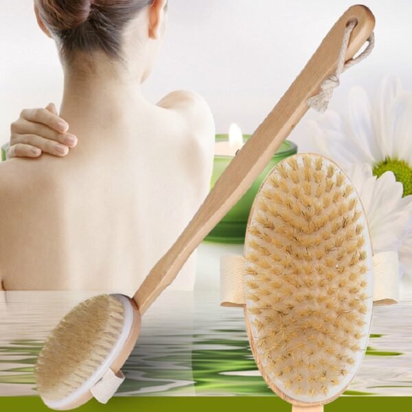Wooden Long-Handle Bath Brush