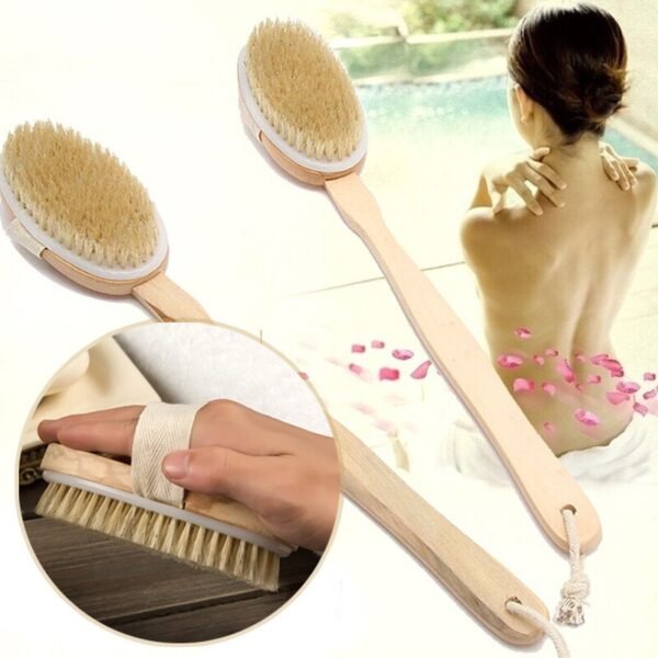Wooden Long-Handle Bath Brush