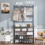 4-Tier Shoe Rack with Coat & Bag Hanger – Space-Saving Organizer