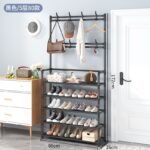 4-Tier Shoe Rack with Coat & Bag Hanger – Space-Saving Organizer