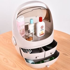 Portable Cosmetic & Skincare Storage Box with Drawers – Dustproof & Multi-Functional