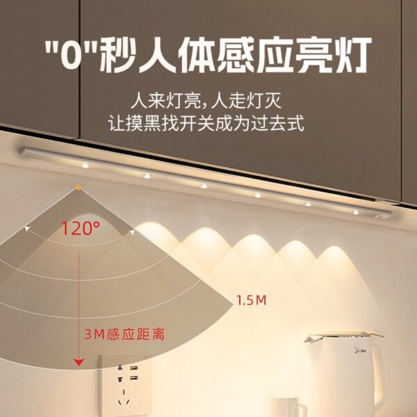 Motion Sensor LED Strip Light – Modern Wave Pattern Wall Lamp