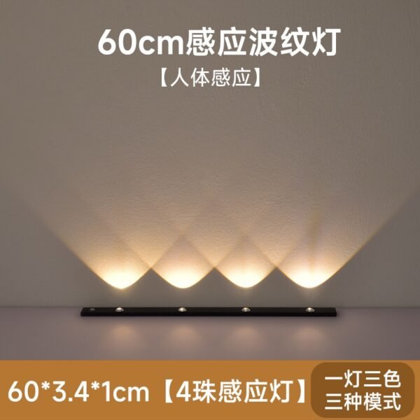 Motion Sensor LED Strip Light – Modern Wave Pattern Wall Lamp