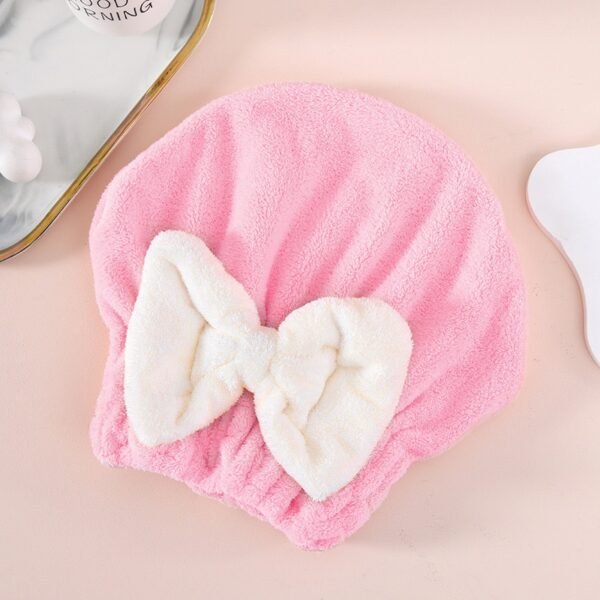 Ultra-Soft Microfiber Hair Drying Cap with Bow Tie