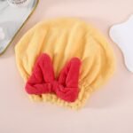 Ultra-Soft Microfiber Hair Drying Cap with Bow Tie