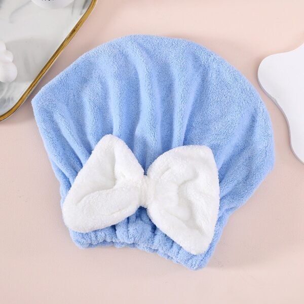 Ultra-Soft Microfiber Hair Drying Cap with Bow Tie