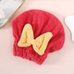 Ultra-Soft Microfiber Hair Drying Cap with Bow Tie