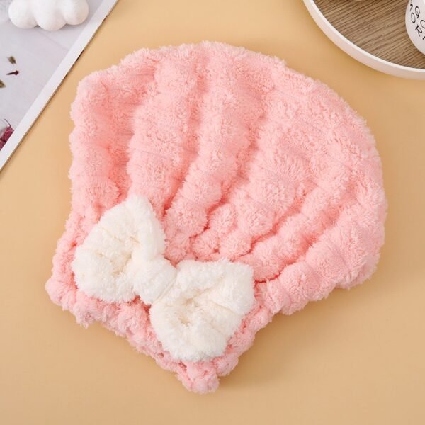 Ultra-Soft Microfiber Hair Drying Cap with Bow Tie