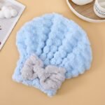 Ultra-Soft Microfiber Hair Drying Cap with Bow Tie