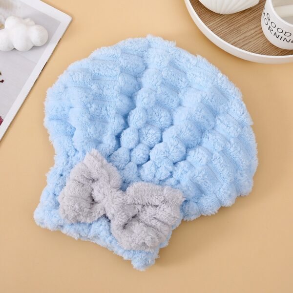 Ultra-Soft Microfiber Hair Drying Cap with Bow Tie