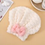 Ultra-Soft Microfiber Hair Drying Cap with Bow Tie
