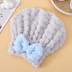 Ultra-Soft Microfiber Hair Drying Cap with Bow Tie