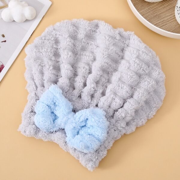 Ultra-Soft Microfiber Hair Drying Cap with Bow Tie
