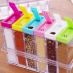Transparent Acrylic Seasoning Box – 6-Compartment Organizer
