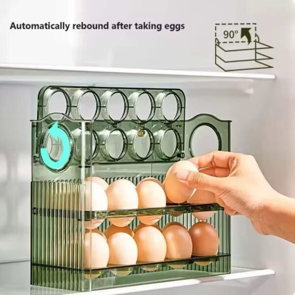 Luxurious Stackable Egg Storage Box – Auto-Roll Dispenser