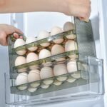 Luxurious Stackable Egg Storage Box – Auto-Roll Dispenser