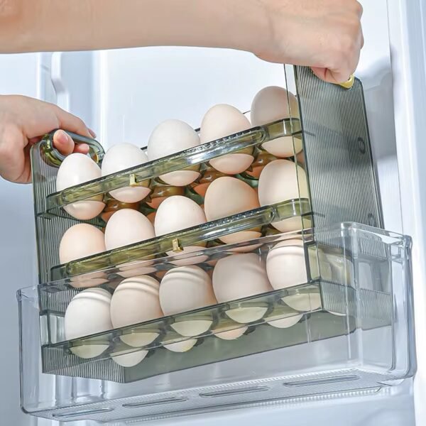 Luxurious Stackable Egg Storage Box – Auto-Roll Dispenser