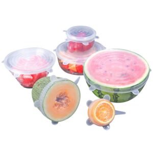 Reusable Stretchable Silicone Food Covers – 6-Piece Set