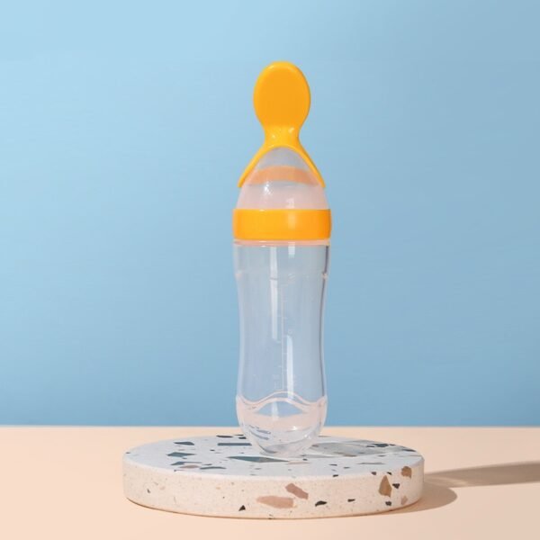 Baby Feeding Squeeze Bottle with Spoon Tip – Silicone Food Feeder