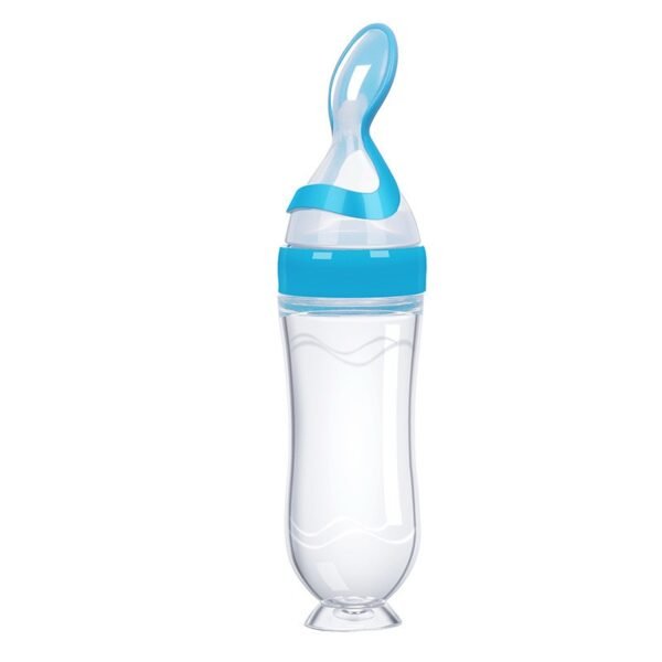 Baby Feeding Squeeze Bottle with Spoon Tip – Silicone Food Feeder