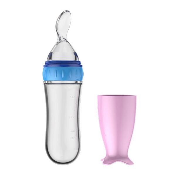 Baby Feeding Squeeze Bottle with Spoon Tip – Silicone Food Feeder