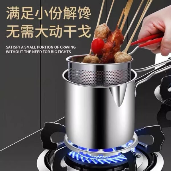 Stainless Steel Cooking Pot with Strainer Basket – Multifunctional Kitchen Tool