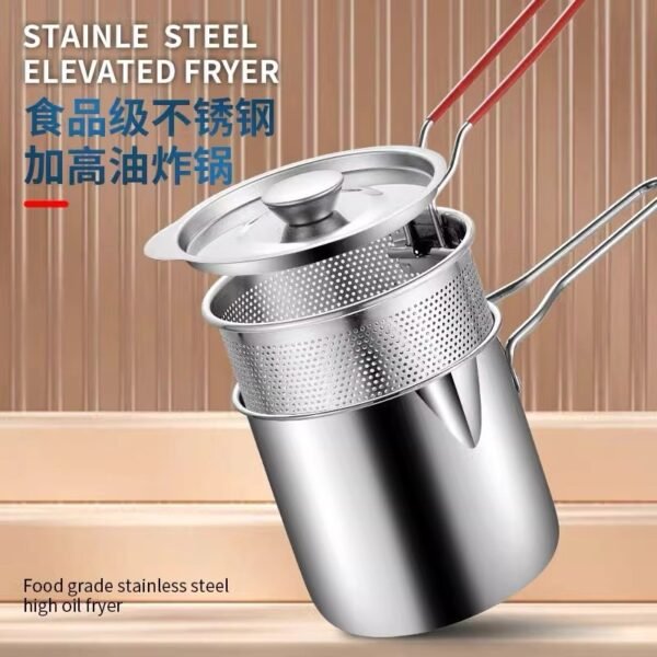 Stainless Steel Cooking Pot with Strainer Basket – Multifunctional Kitchen Tool