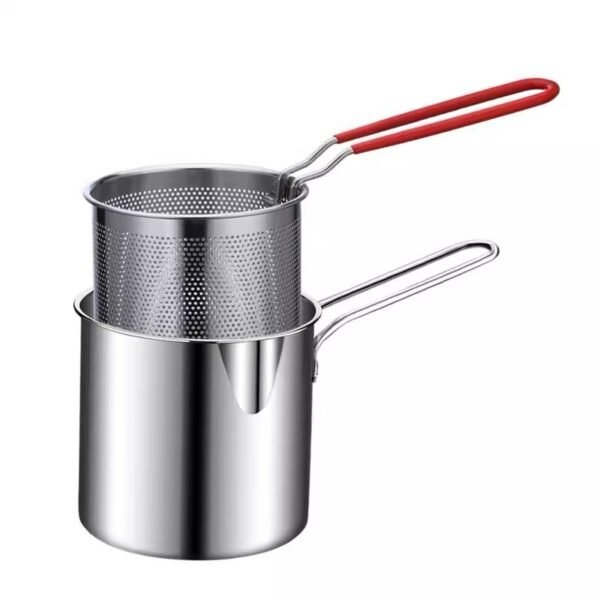 Stainless Steel Cooking Pot with Strainer Basket – Multifunctional Kitchen Tool