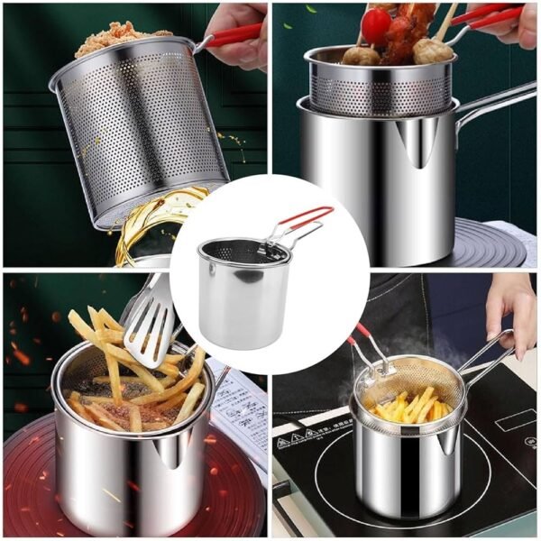 Stainless Steel Cooking Pot with Strainer Basket – Multifunctional Kitchen Tool
