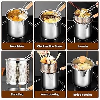 Stainless Steel Cooking Pot with Strainer Basket – Multifunctional Kitchen Tool
