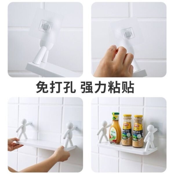 Creative Wall-Mounted Shelf – Punch-Free Bathroom & Kitchen Organizer
