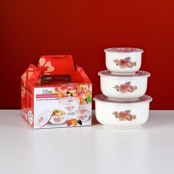 Product Name: 3-Piece Ceramic Preservation Bowl Set with Lids