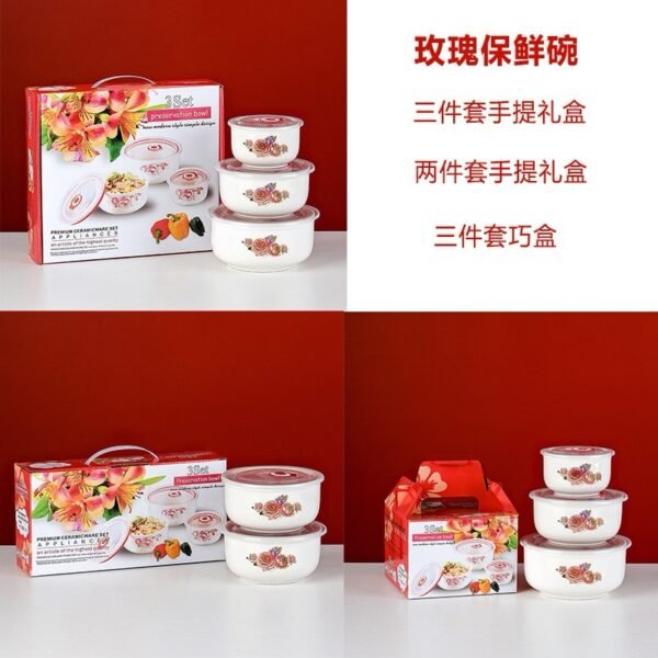 Product Name: 3-Piece Ceramic Preservation Bowl Set with Lids