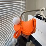 Mini Felt Crossbody Bag with Fluffy Pom Charm