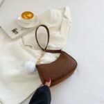 Mini Felt Crossbody Bag with Fluffy Pom Charm