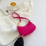 Mini Felt Crossbody Bag with Fluffy Pom Charm