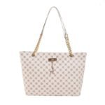 Monogram Tote Bag with Gold Chain Detail