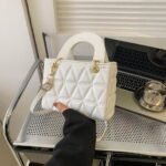 Luxe Diamond-Stitch Box Tote