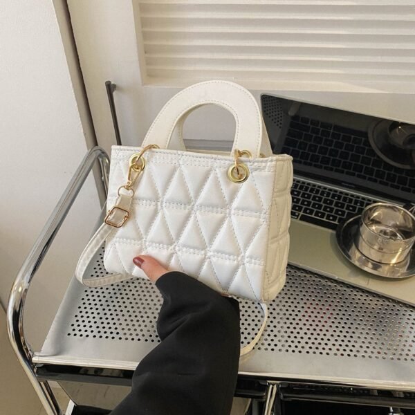 Luxe Diamond-Stitch Box Tote