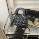 Luxe Diamond-Stitch Box Tote