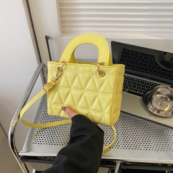 Luxe Diamond-Stitch Box Tote