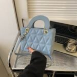 Luxe Diamond-Stitch Box Tote
