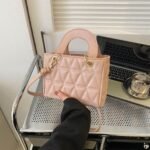 Luxe Diamond-Stitch Box Tote