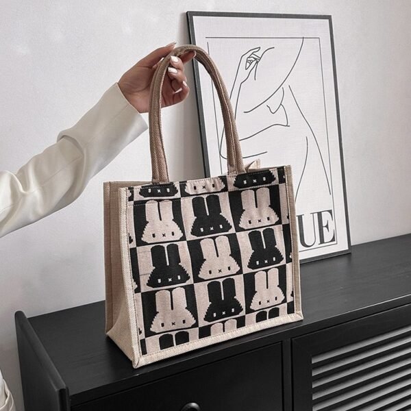 Canvas Bunny Graphic Tote Bag