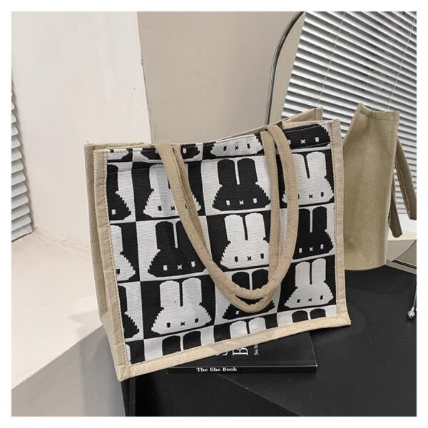 Canvas Bunny Graphic Tote Bag