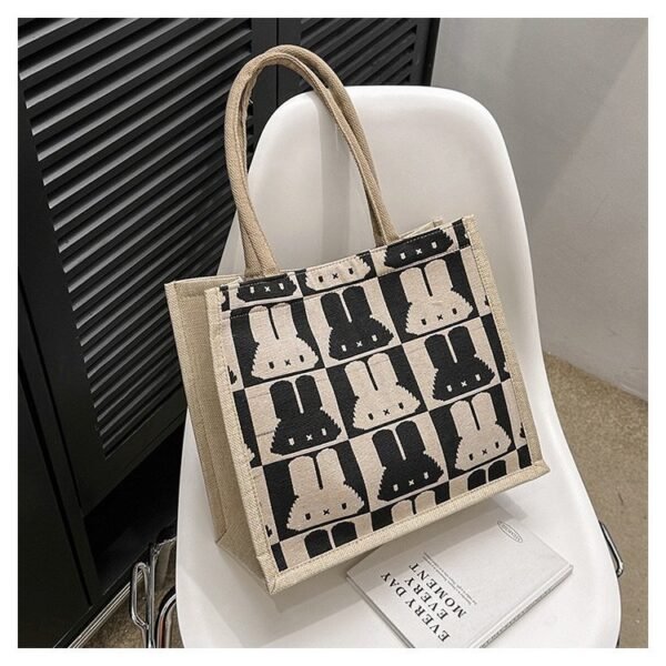 Canvas Bunny Graphic Tote Bag